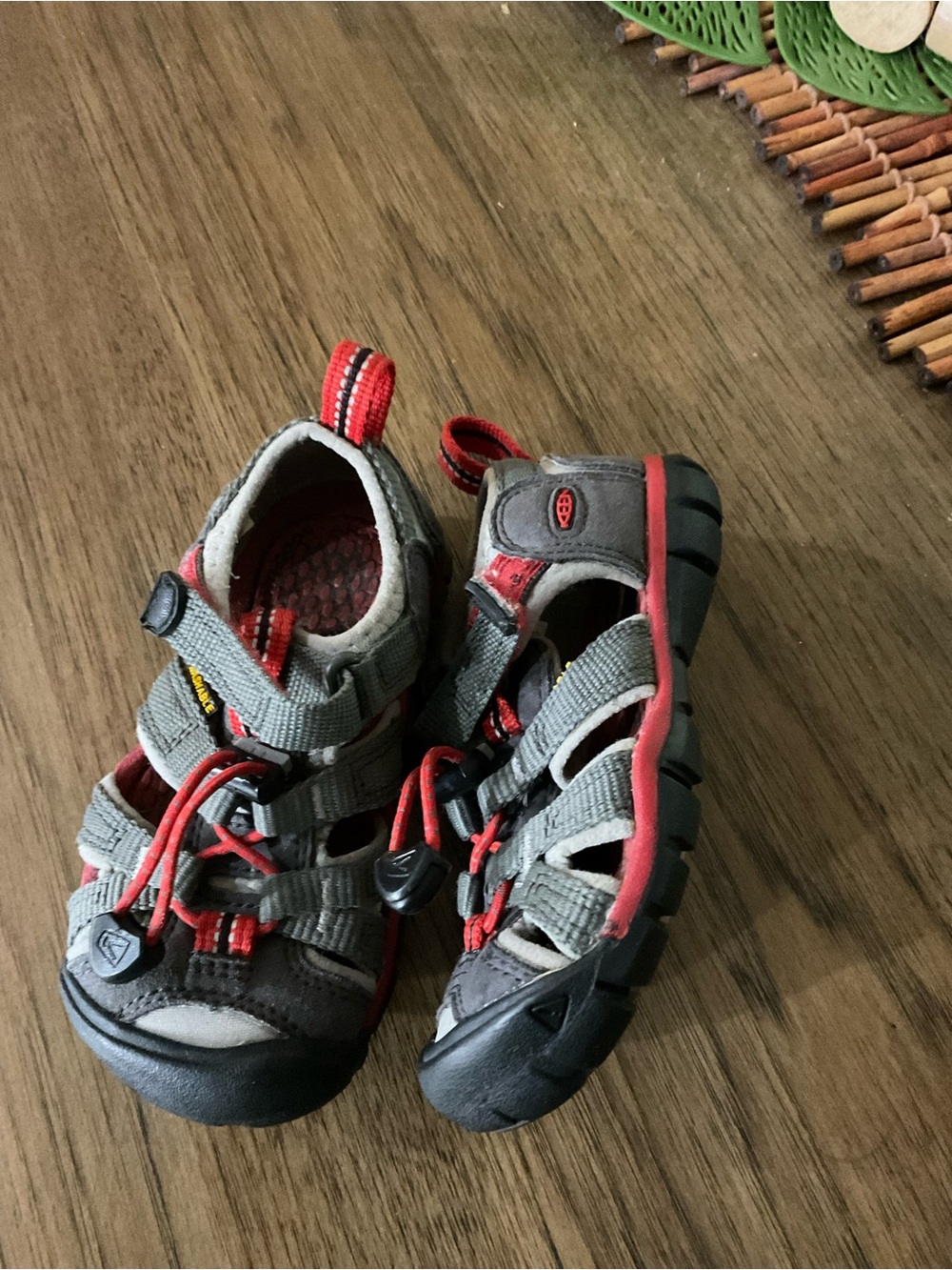 Keen Kids Gray and Red Sandal Sneakers